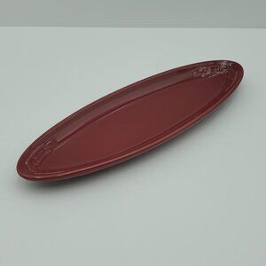 Longaberger Woven Traditions Paprika Long Oval Tray Olive Appetizer Relish Dish